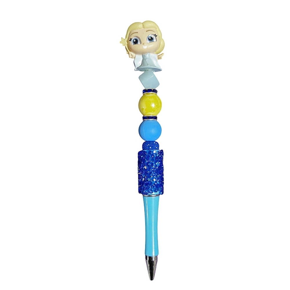 Blue Fairy Disney Doorables Beaded Ballpoint Twist Pen Blue Topper